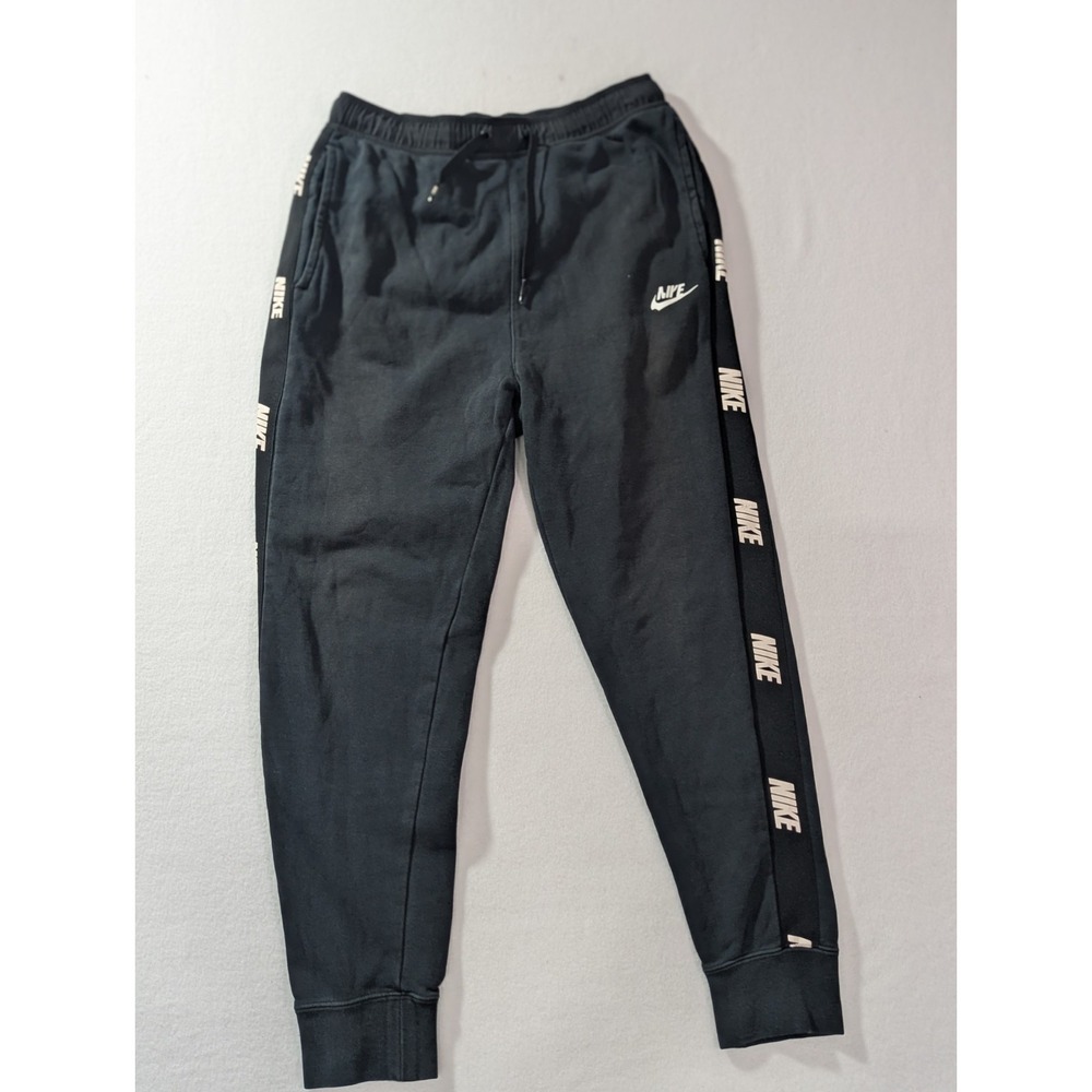 Nike Jogger Sweatpants Black S Tapered Leg Logo Athletic Lounge